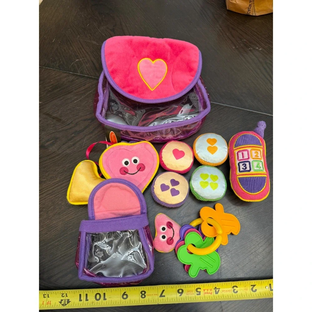 Melissa & Doug Pretty Purse Fill and Spill‎ Soft Plush Baby Toy Set Pink Heart